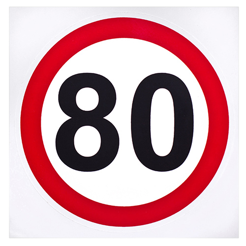 Наклейка знак "80"