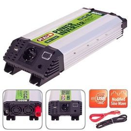 Преобраз. напряжения PULSO/IMU-1524/24V-220V/1500W/USB-5VDC2.0A/мод.волна/клеммы (IMU-1524)