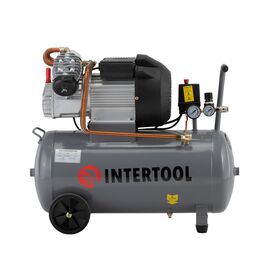 Компрессор 50 л, 3 кВт, 220 В, 10 атм, 420 л/мин, 2 цилиндра PT-0007 INTERTOOL