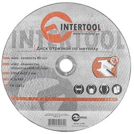 Круг отрезной по металлу 230*2.4*22.2мм (CT-4017 Intertool)