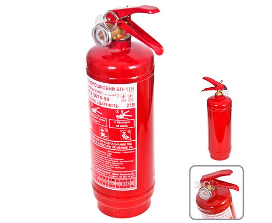 Вогнегасник порошковий з манометром 1 кг [ОП-1], изображение 5