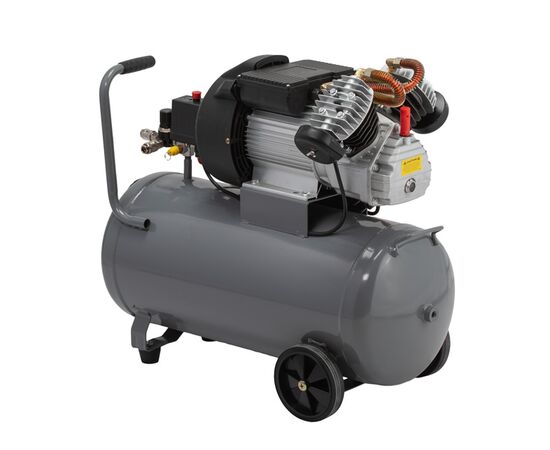 Компрессор 50 л, 3 кВт, 220 В, 10 атм, 420 л/мин, 2 цилиндра PT-0007 INTERTOOL, изображение 2