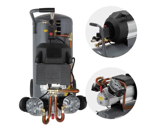 Компрессор 50 л, 3 кВт, 220 В, 10 атм, 420 л/мин, 2 цилиндра PT-0007 INTERTOOL, изображение 6